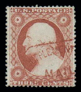 Costs of US Stamps Scott Catalog #26: 1857 3c Washington. Matthew Bennett International, Dec 2007, Sale 323, Lot 124