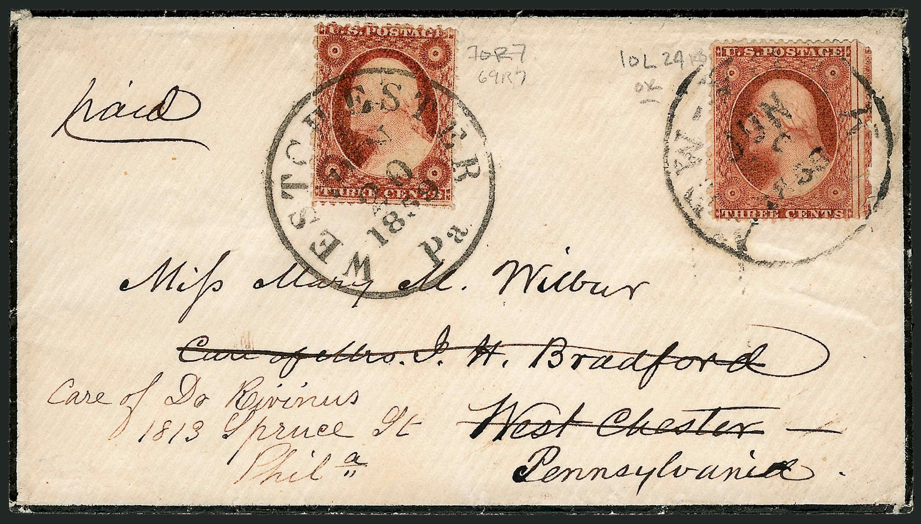 Price of US Stamp Scott Cat. # 26: 1857 3c Washington. Robert Siegel Auction Galleries, Dec 2008, Sale 964, Lot 104