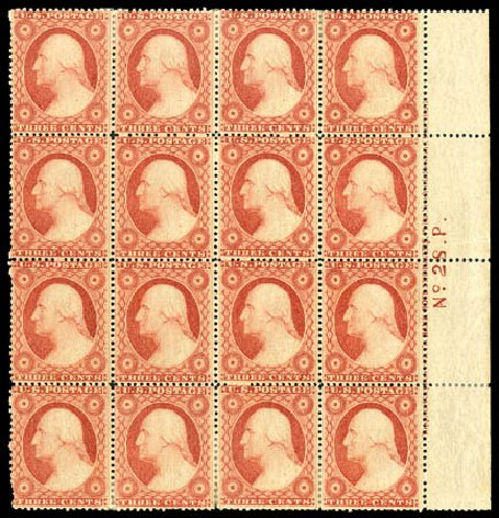 Prices of US Stamps Scott Cat. # 26: 1857 3c Washington. Matthew Bennett International, Dec 2008, Sale 330, Lot 1462