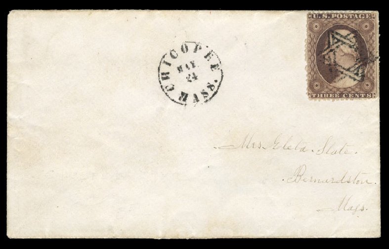 US Stamps Prices Scott # 26 - 1857 3c Washington. Cherrystone Auctions, Mar 2010, Sale 201003, Lot 42