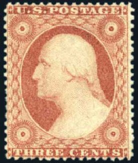 Cost of US Stamps Scott Cat. #26 - 1857 3c Washington. Harmer-Schau Auction Galleries, Oct 2010, Sale 87, Lot 102