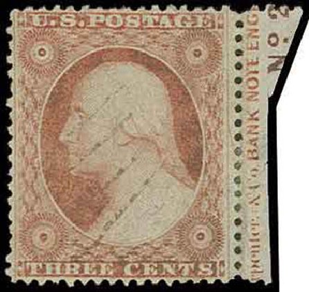 US Stamps Price Scott Catalog #26 - 1857 3c Washington. H.R. Harmer, Nov 2013, Sale 3004, Lot 1042