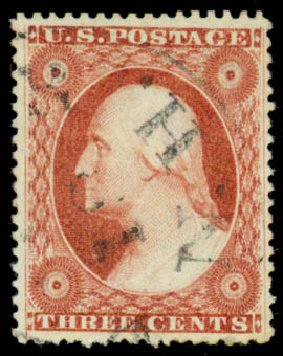 US Stamp Price Scott Cat. # 26: 3c 1857 Washington. Daniel Kelleher Auctions, Sep 2013, Sale 639, Lot 3142