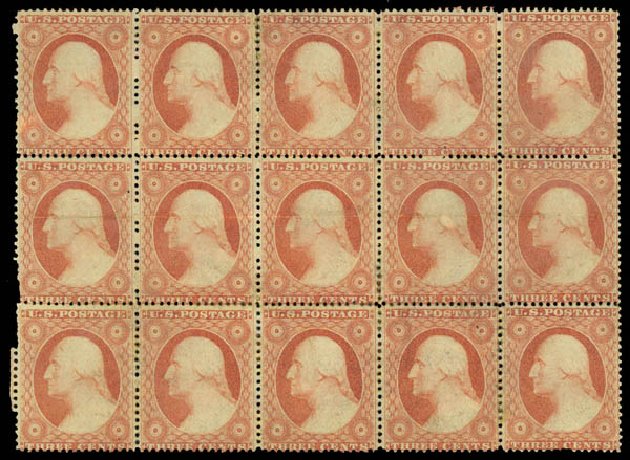 Values of US Stamp Scott 26: 3c 1857 Washington. Daniel Kelleher Auctions, May 2014, Sale 652, Lot 102
