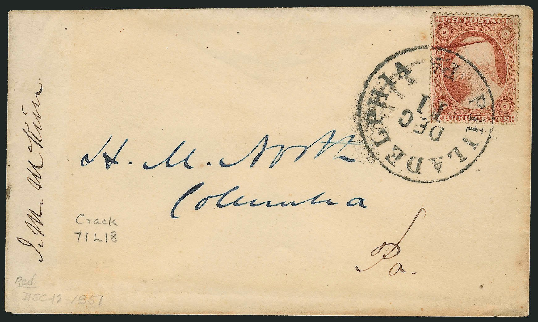 Cost of US Stamp Scott # 26 - 3c 1857 Washington. Robert Siegel Auction Galleries, Dec 2011, Sale 1017, Lot 502