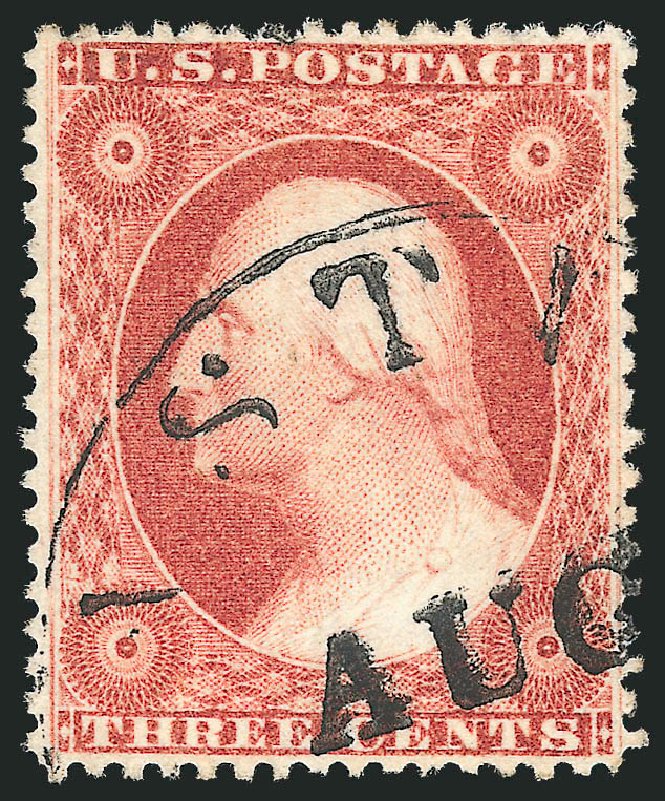 Values of US Stamps Scott Catalogue #26: 1857 3c Washington. Robert Siegel Auction Galleries, Nov 2012, Sale 1034, Lot 52