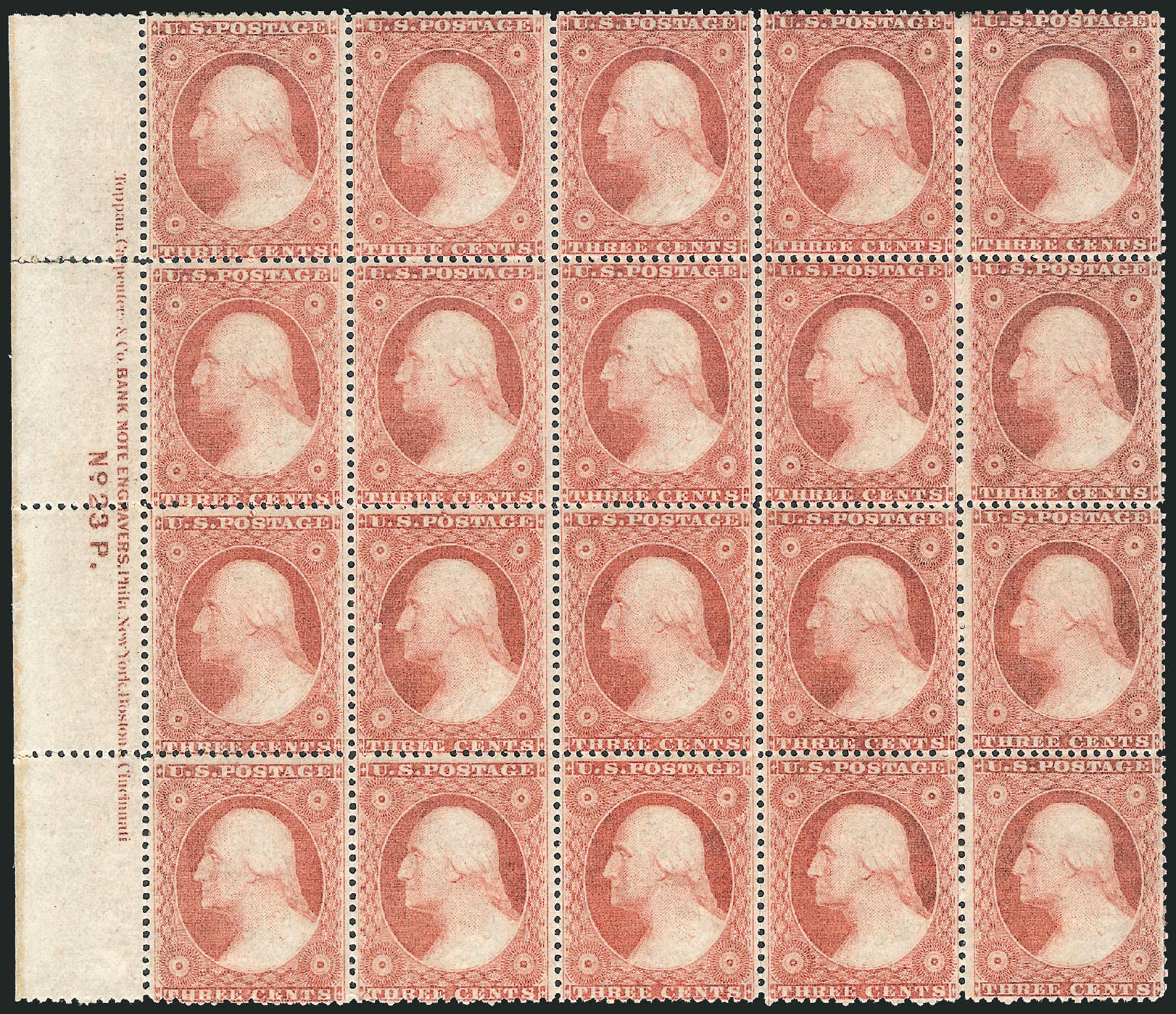 US Stamps Value Scott Cat. # 26 - 1857 3c Washington. Robert Siegel Auction Galleries, Nov 2014, Sale 1084, Lot 3122