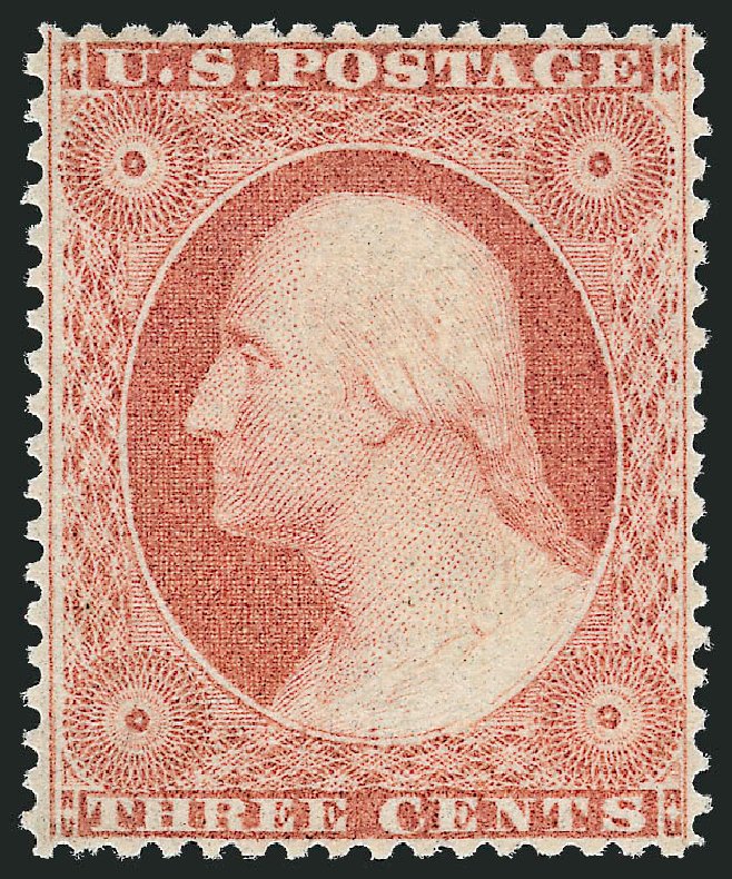US Stamp Values Scott # 26: 3c 1857 Washington. Robert Siegel Auction Galleries, Sep 2009, Sale 976, Lot 1212