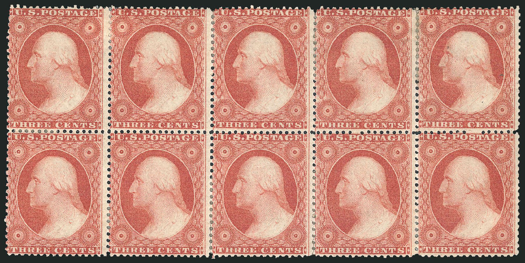 Values of US Stamp Scott Cat. #26: 3c 1857 Washington. Robert Siegel Auction Galleries, Oct 2010, Sale 996, Lot 3212
