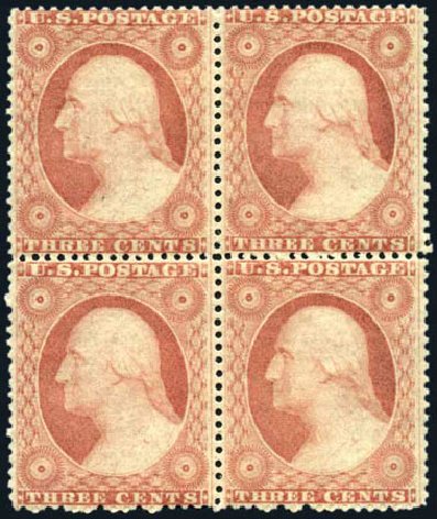 US Stamps Values Scott Catalogue # 26 - 3c 1857 Washington. Harmer-Schau Auction Galleries, Jun 2008, Sale 78, Lot 1273