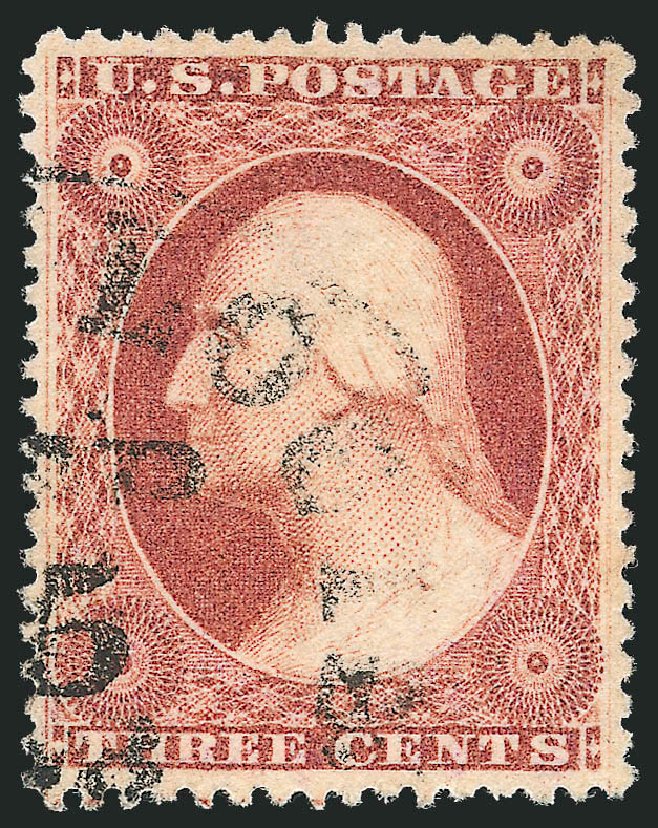 US Stamps Price Scott Catalog 26 - 1857 3c Washington. Robert Siegel Auction Galleries, Oct 2012, Sale 1032, Lot 3073