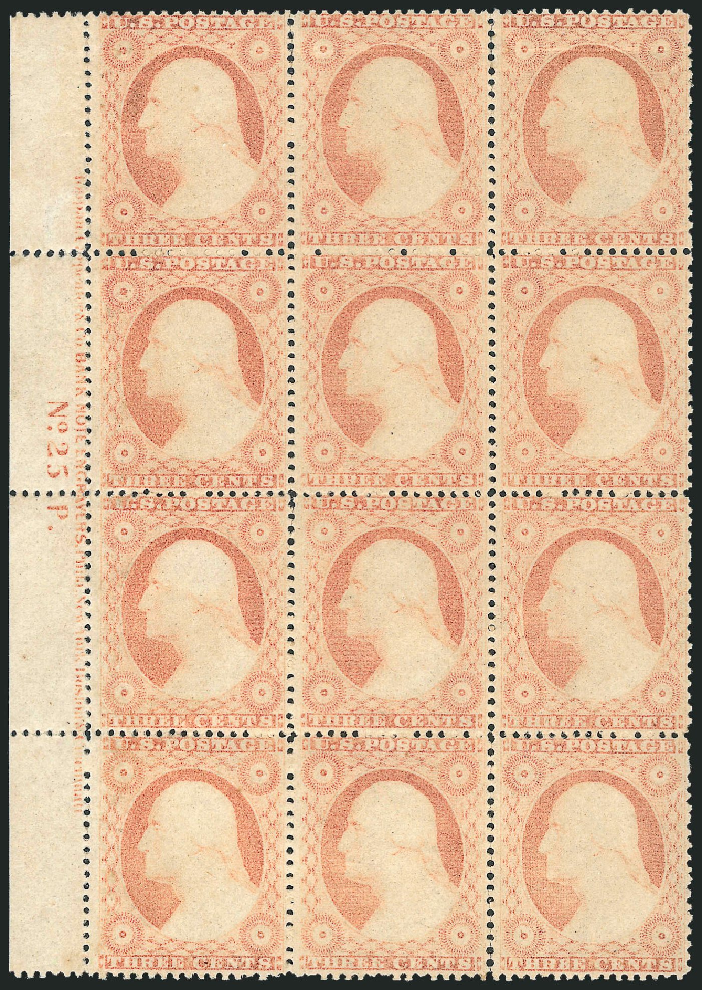 Value of US Stamps Scott Catalog # 26 - 1857 3c Washington. Robert Siegel Auction Galleries, Nov 2014, Sale 1084, Lot 3123