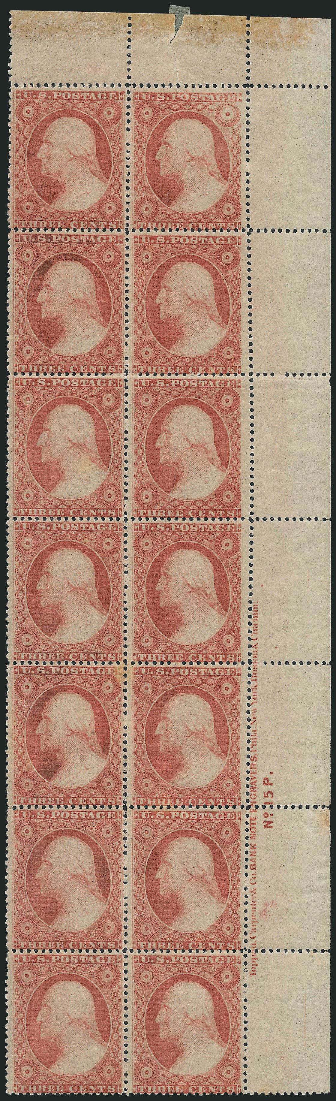 Value of US Stamps Scott Catalog #26 - 1857 3c Washington. Robert Siegel Auction Galleries, Oct 2010, Sale 996, Lot 3213