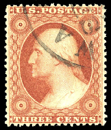 US Stamps Prices Scott # 26 - 1857 3c Washington. Matthew Bennett International, May 2014, Sale 350, Lot 56
