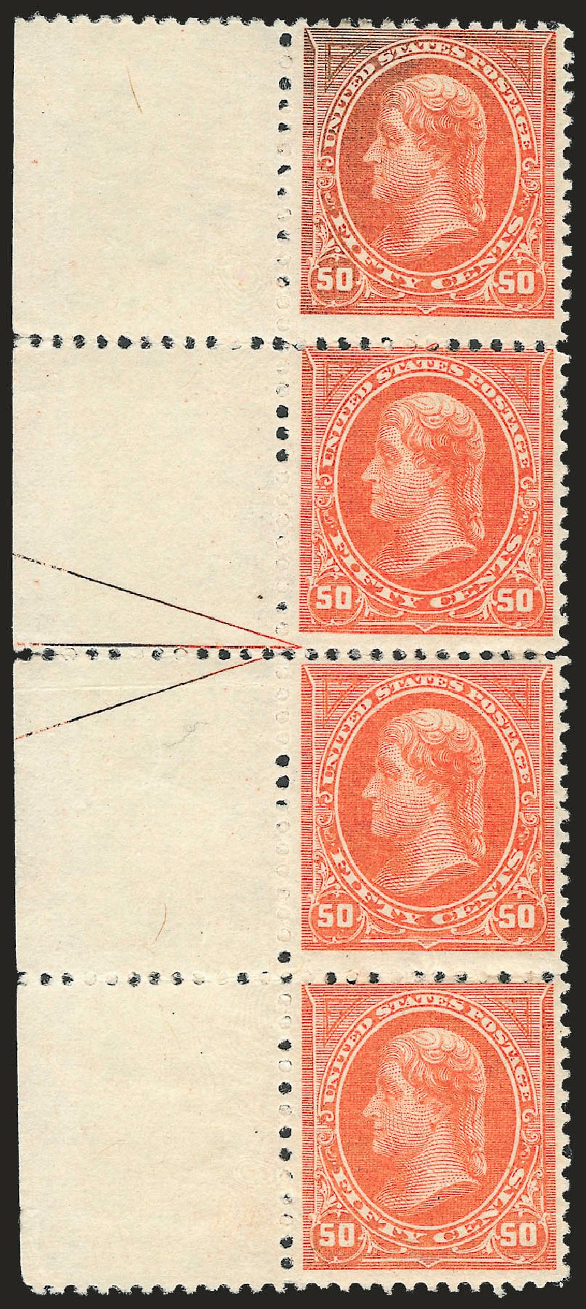 Prices of US Stamps Scott Cat. 260: 1894 50c Jefferson. Robert Siegel Auction Galleries, Dec 2009, Sale 977, Lot 347