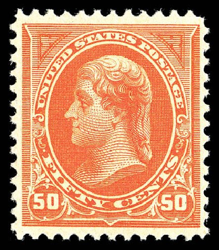 Values of US Stamps Scott Catalog #260: 1894 50c Jefferson. Matthew Bennett International, Sep 2012, Sale 346, Lot 758