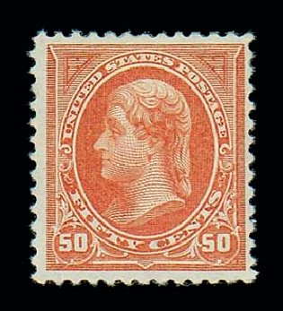 US Stamp Values Scott Catalog # 260 - 50c 1894 Jefferson. Matthew Bennett International, Jun 2007, Sale 319, Lot 1280
