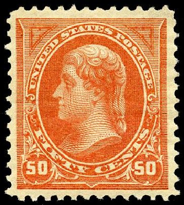US Stamps Values Scott Catalogue #260 - 1894 50c Jefferson. Matthew Bennett International, May 2008, Sale 327, Lot 231