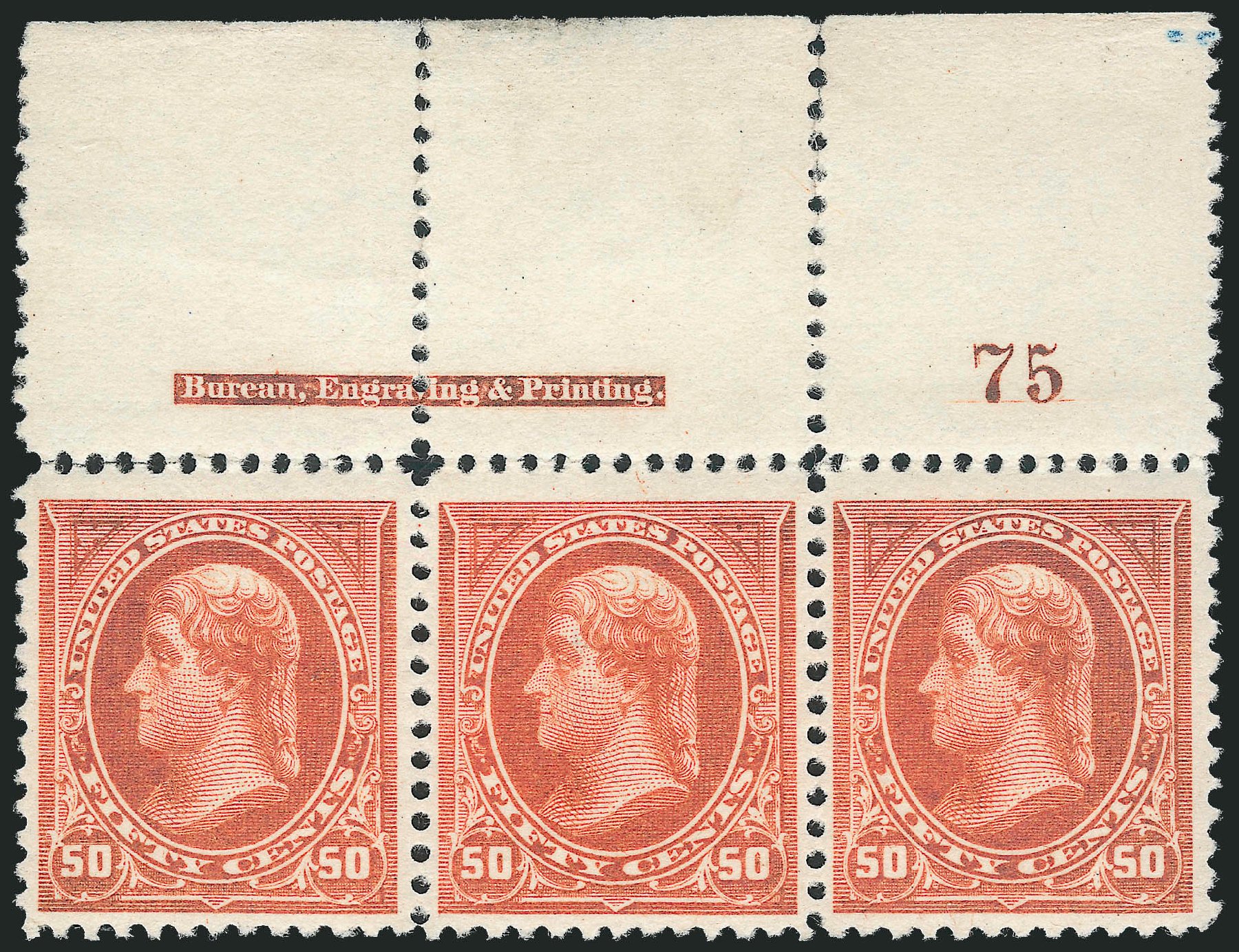US Stamps Values Scott Cat. #260 - 1894 50c Jefferson. Robert Siegel Auction Galleries, Dec 2011, Sale 1017, Lot 661