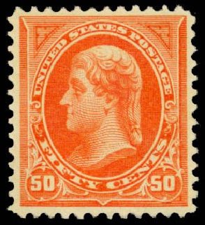 Value of US Stamp Scott Catalogue # 260 - 50c 1894 Jefferson. Daniel Kelleher Auctions, May 2014, Sale 653, Lot 2174