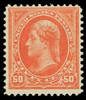 Values of US Stamps Scott Catalogue # 260 - 50c 1894 Jefferson. Daniel Kelleher Auctions, Apr 2012, Sale 629, Lot 255