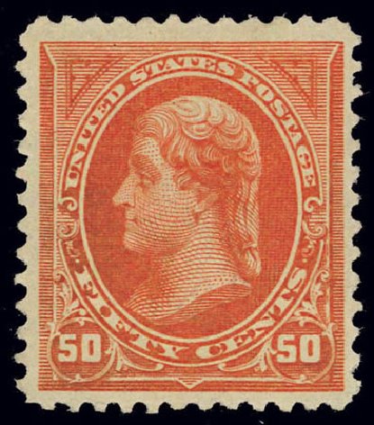 Values of US Stamp Scott Catalog # 260 - 50c 1894 Jefferson. Daniel Kelleher Auctions, Feb 2013, Sale 634, Lot 176