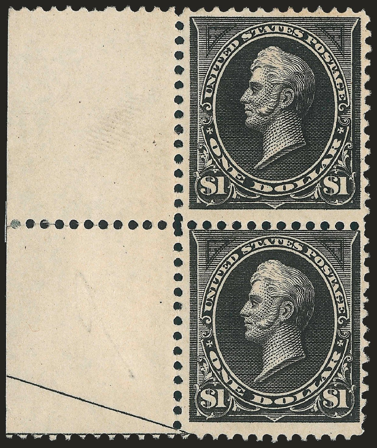 US Stamp Values Scott Catalogue 261 - 1894 US$1.00 Perry. Robert Siegel Auction Galleries, Dec 2009, Sale 977, Lot 351