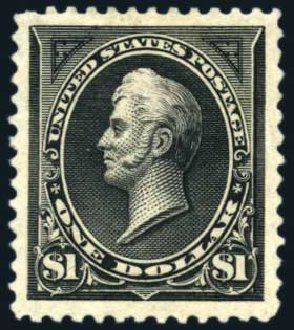 Values of US Stamp Scott Catalog #261 - US$1.00 1894 Perry. Harmer-Schau Auction Galleries, Jun 2008, Sale 78, Lot 1452