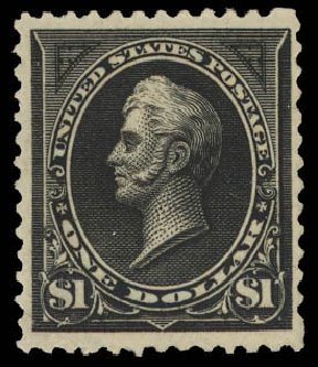 Values of US Stamps Scott Catalog # 261A: 1894 US$1.00 Perry. Daniel Kelleher Auctions, Aug 2012, Sale 631, Lot 961
