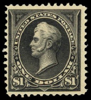 US Stamp Value Scott 261A: 1894 US$1.00 Perry. Daniel Kelleher Auctions, Sep 2014, Sale 655, Lot 341