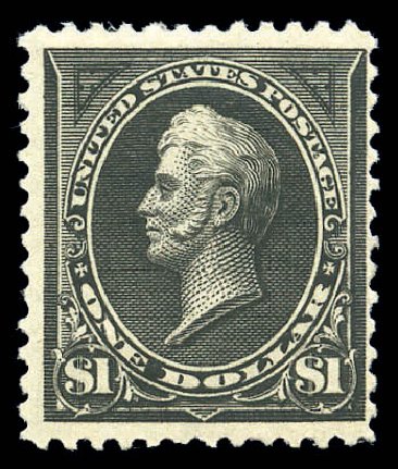 Values of US Stamp Scott Catalogue #261A: 1894 US$1.00 Perry. Matthew Bennett International, Sep 2010, Sale 333, Lot 3675