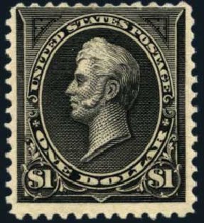 US Stamps Values Scott Catalogue # 261A: 1894 US$1.00 Perry. Harmer-Schau Auction Galleries, Nov 2014, Sale 103, Lot 113