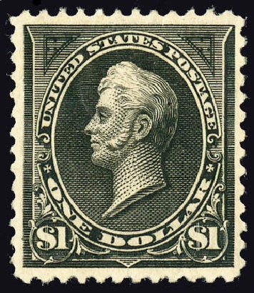Cost of US Stamp Scott #261A: 1894 US$1.00 Perry. Matthew Bennett International, Dec 2008, Sale 330, Lot 1716