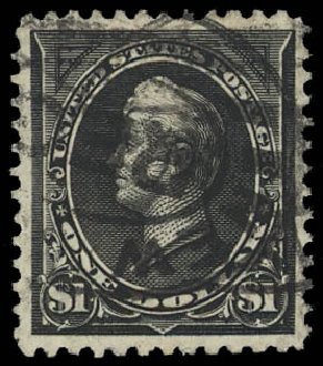 Cost of US Stamp Scott Cat. 261A: US$1.00 1894 Perry. Daniel Kelleher Auctions, Jul 2011, Sale 625, Lot 856