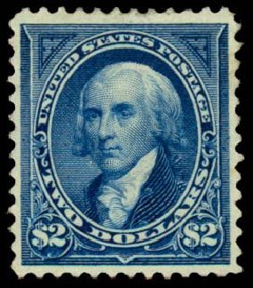 Values of US Stamp Scott # 262: US$2.00 1894 Madison. Daniel Kelleher Auctions, Dec 2013, Sale 640, Lot 229
