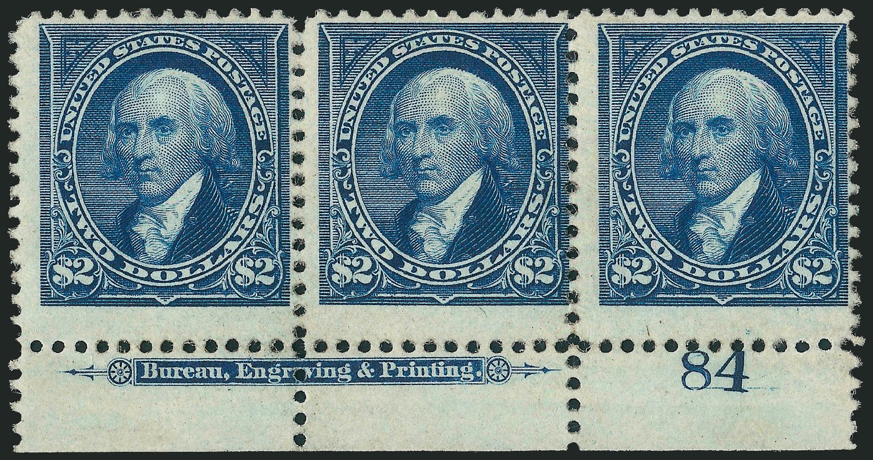 Values of US Stamp Scott Catalog 262 - 1894 US$2.00 Madison. Robert Siegel Auction Galleries, Dec 2011, Sale 1017, Lot 665