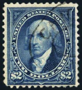 US Stamp Values Scott Catalog 262: US$2.00 1894 Madison. Harmer-Schau Auction Galleries, Jan 2014, Sale 100, Lot 522