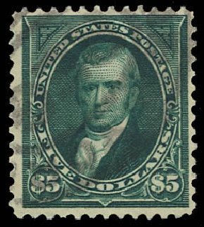 Prices of US Stamp Scott Catalog # 263 - 1894 US$5.00 Marshall. Daniel Kelleher Auctions, Aug 2012, Sale 631, Lot 967