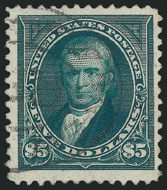 US Stamp Values Scott Cat. # 263 - US$5.00 1894 Marshall. Robert Siegel Auction Galleries, Nov 2013, Sale 1061, Lot 3757