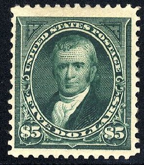 US Stamp Price Scott Catalog #263: 1894 US$5.00 Marshall. Cherrystone Auctions, Jan 2008, Sale 200801, Lot 1168