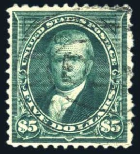 Value of US Stamps Scott Catalogue # 263: 1894 US$5.00 Marshall. Harmer-Schau Auction Galleries, Feb 2010, Sale 84, Lot 1478