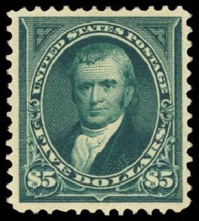 Prices of US Stamps Scott Catalog # 263: US$5.00 1894 Marshall. Daniel Kelleher Auctions, May 2014, Sale 653, Lot 2178