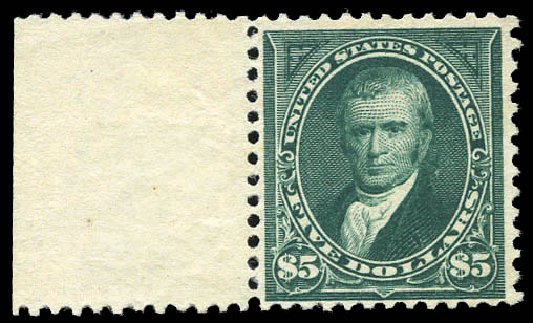 Costs of US Stamps Scott Catalogue # 263: 1894 US$5.00 Marshall. Matthew Bennett International, Mar 2011, Sale 337, Lot 2709