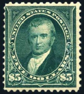 Cost of US Stamps Scott Cat. #263: 1894 US$5.00 Marshall. Harmer-Schau Auction Galleries, Jun 2008, Sale 78, Lot 1460