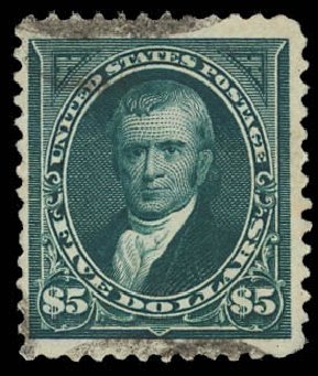 US Stamp Values Scott Catalogue #263 - 1894 US$5.00 Marshall. Daniel Kelleher Auctions, Jun 2012, Sale 630, Lot 1600