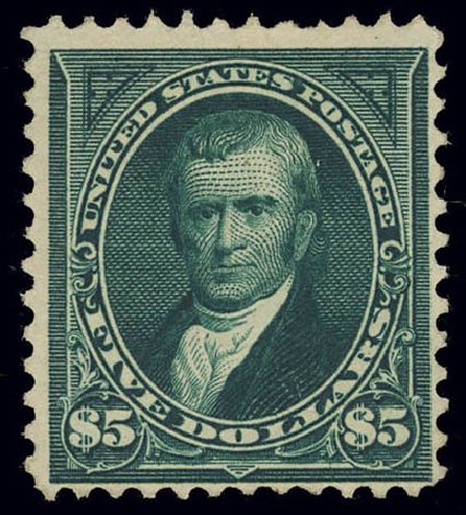 Values of US Stamp Scott #263 - 1894 US$5.00 Marshall. Daniel Kelleher Auctions, Feb 2013, Sale 634, Lot 180
