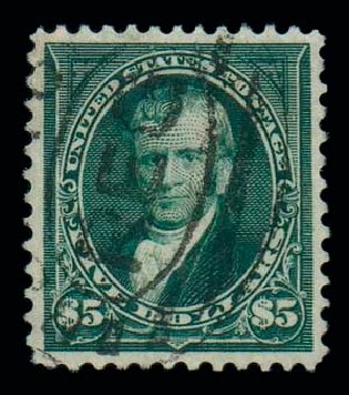 Value of US Stamps Scott Catalogue # 263: US$5.00 1894 Marshall. Matthew Bennett International, Dec 2007, Sale 323, Lot 471