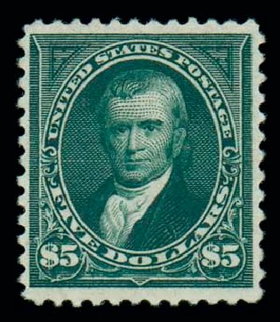 US Stamp Price Scott Cat. # 263 - 1894 US$5.00 Marshall. Matthew Bennett International, Dec 2007, Sale 325, Lot 1801