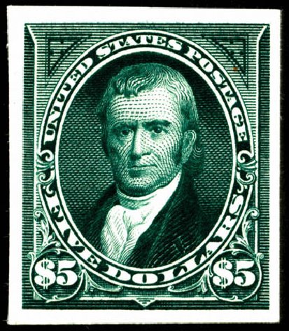 Prices of US Stamps Scott Catalog 263 - 1894 US$5.00 Marshall. Matthew Bennett International, Jun 2008, Sale 328, Lot 791