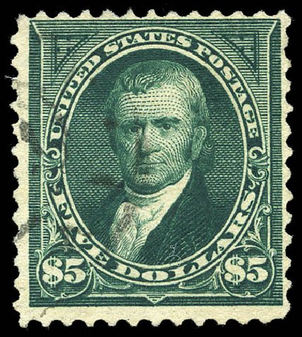 Value of US Stamp Scott #263: 1894 US$5.00 Marshall. Matthew Bennett International, May 2014, Sale 350, Lot 391